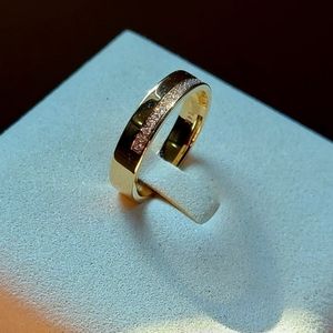 Solid 14k gold lab diamond band
